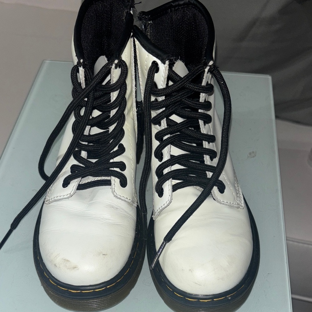 Dr. Martens Kids White and Black Boots